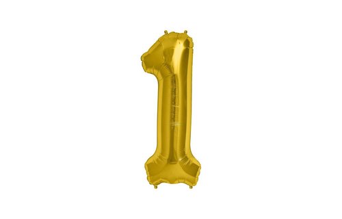XL Cijfer 1 Folieballon Goud - 86 cm