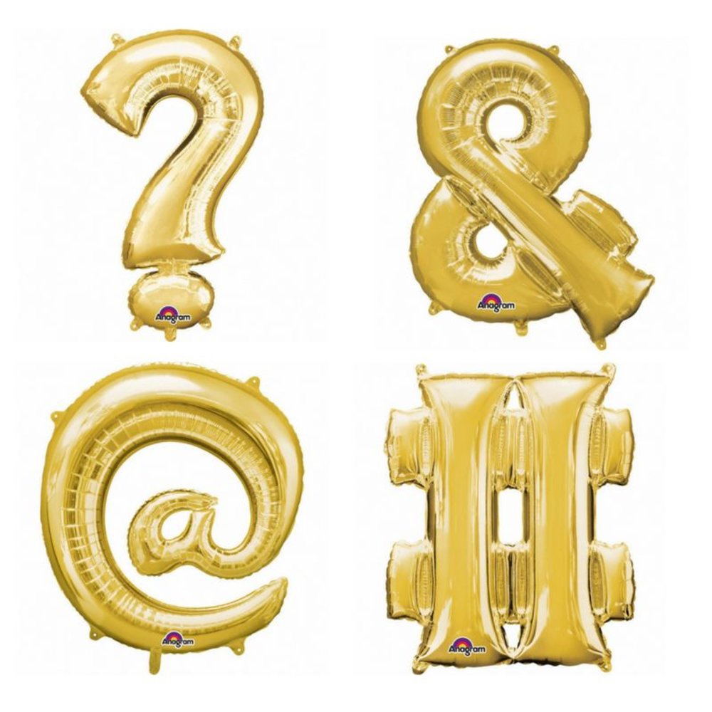 Mini Symbool Folieballon Goud (per stuk) - 33 cm