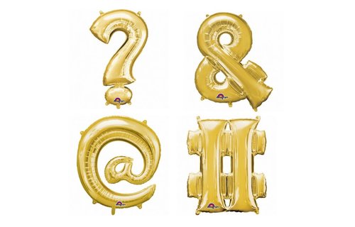 Mini Symbool Folieballon Goud (per stuk) - 33 cm