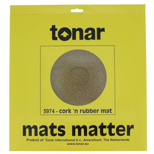 Tapete Tonar Cork 'n Rubber para gira-discos 3 mm
