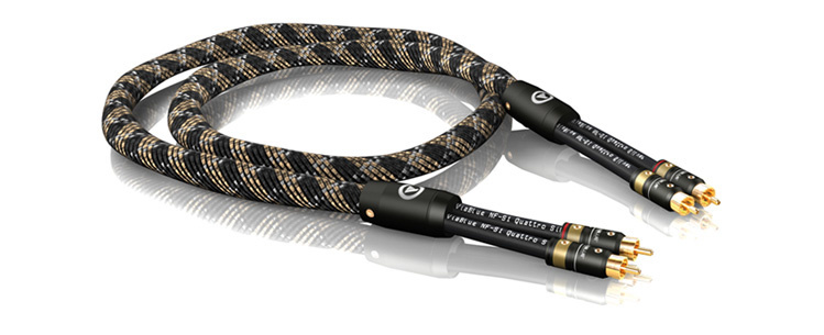 Cavo Audio RCA VIABLUE NF-S1 Silver Quattro - 3,0 Metri - Schermatura 4 Strati, Spinotto T6s Placcato Oro, Fili OFC - Fatto A Mano In Germania