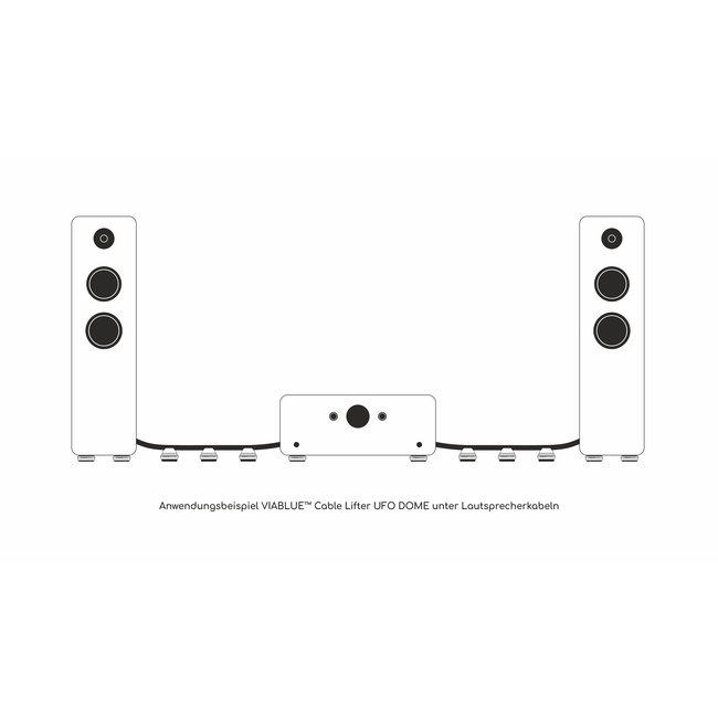 UFO Dome Kabelheber Schwarz (4 Stück)
