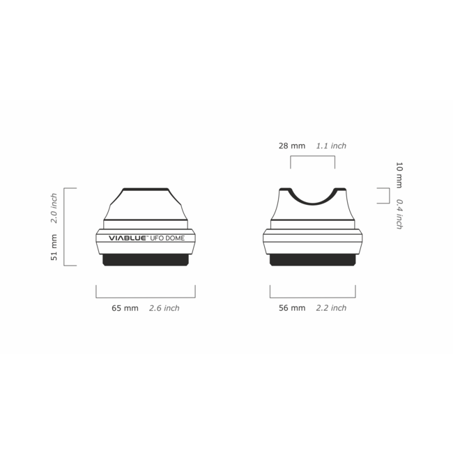 UFO Dome Kabelheber Schwarz (4 Stück)