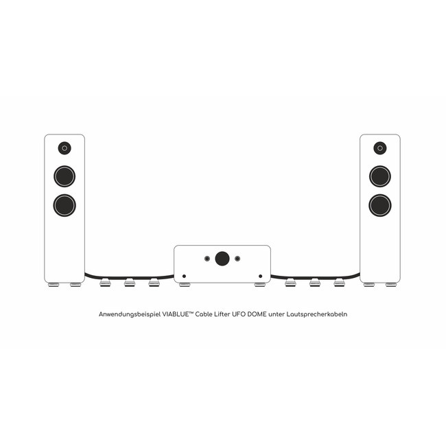 UFO Dome Kabellifter Zilver (4 Stuks)