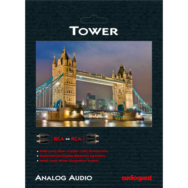 AudioQuest Tower RCA para RCA – Cabo analógico de alta qualidade
