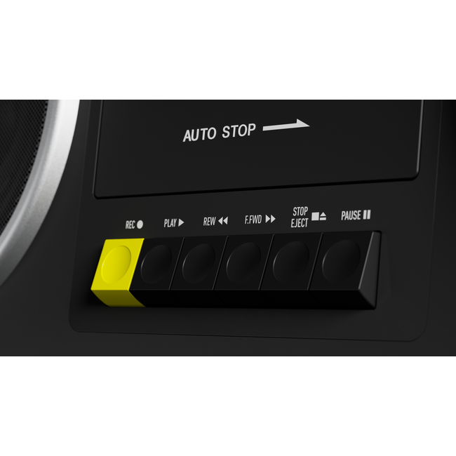 We Are Rewind CURTIS – Enceinte Bluetooth Portable & Enregistreur Cassette – Noir