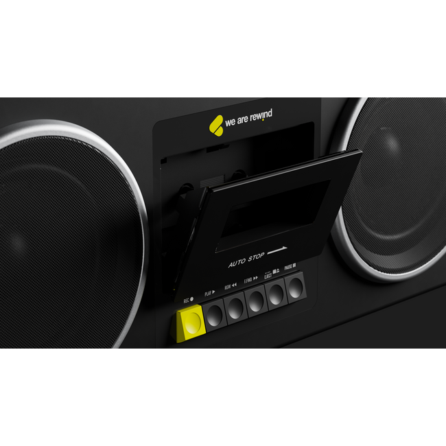 We Are Rewind CURTIS – Portable Bluetooth Speaker & Cassette Recorder – Black