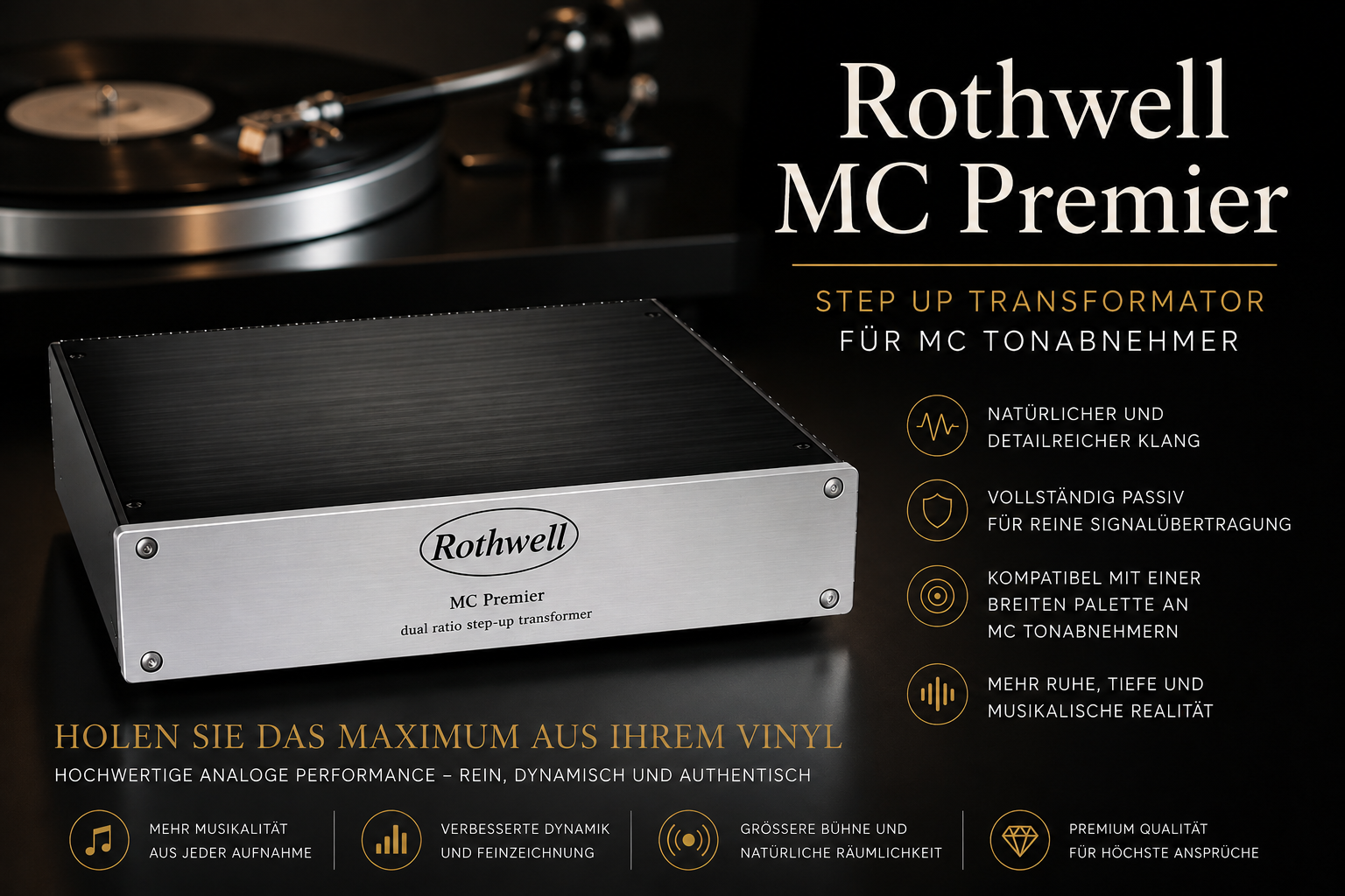 Rothwell MC Premier Step Up Transformer für MC Tonabnehmer