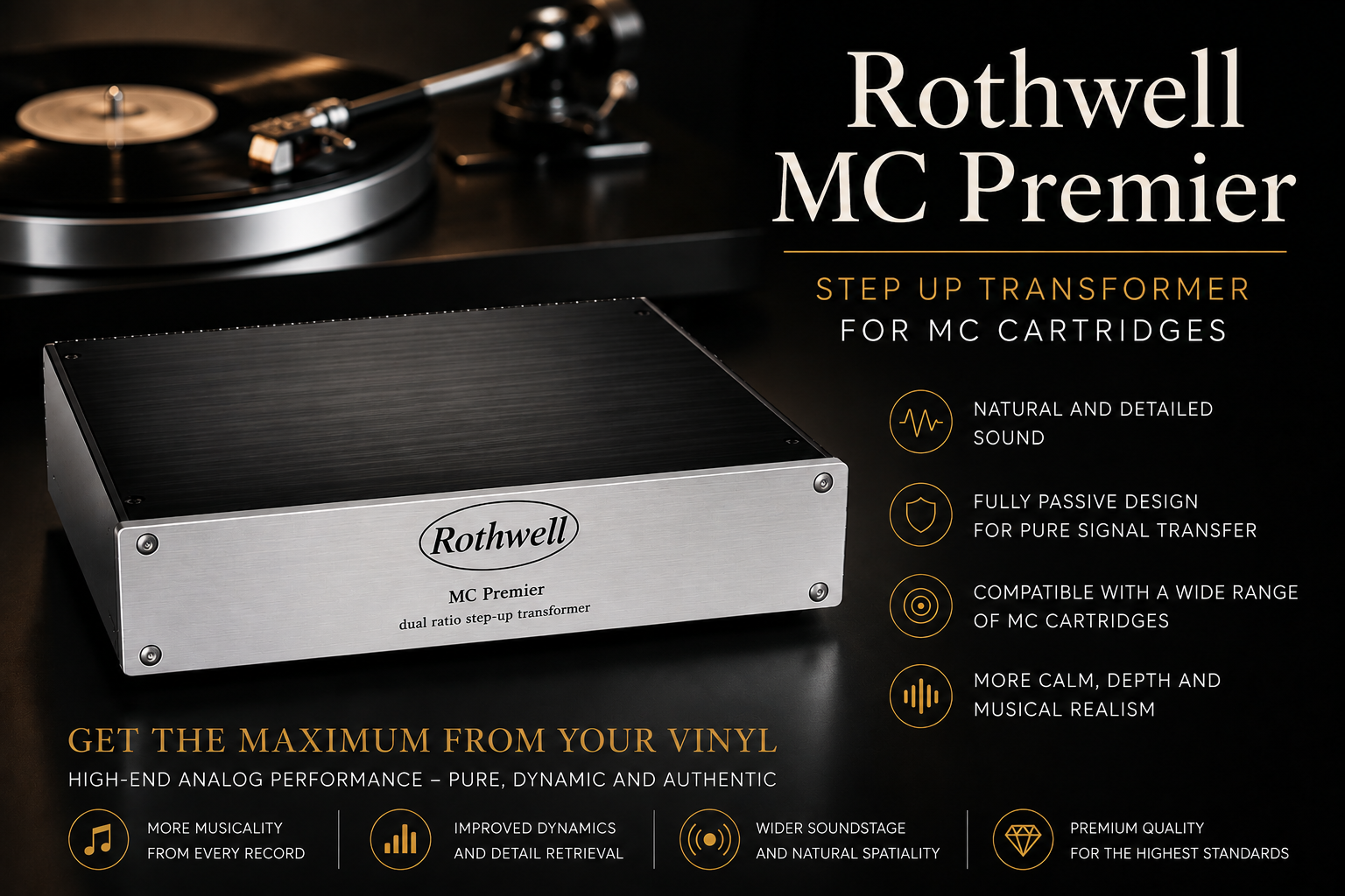 Rothwell MC Premier Step Up Transformer for MC cartridges