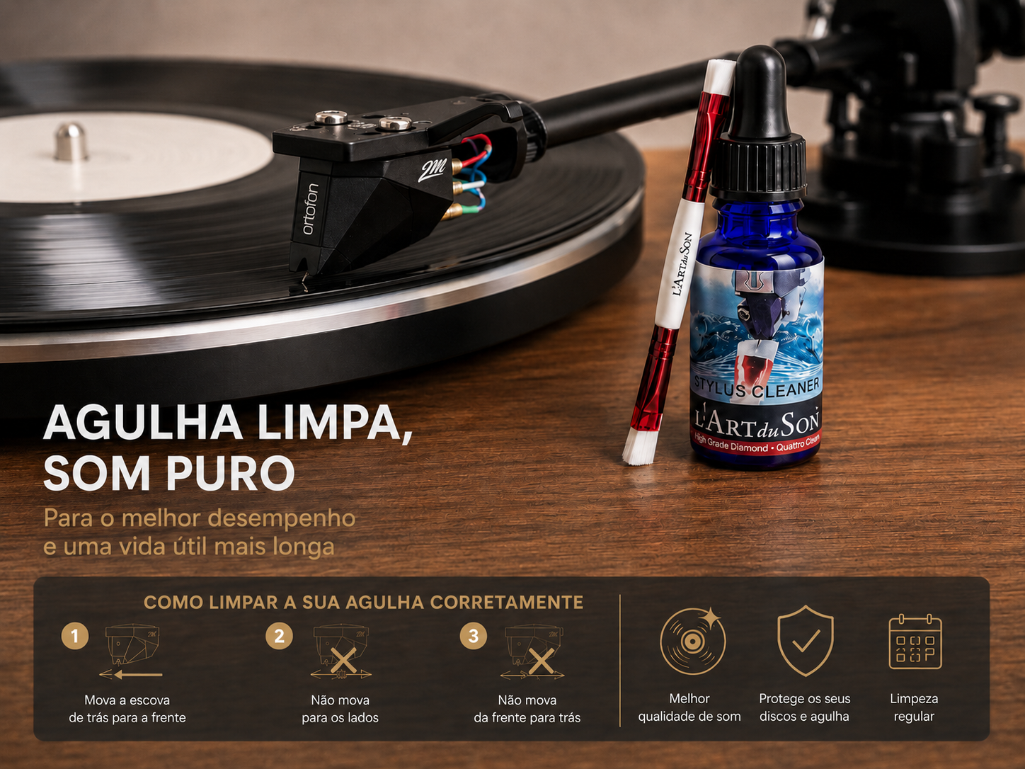 Como limpar melhor a agulha do gira discos?