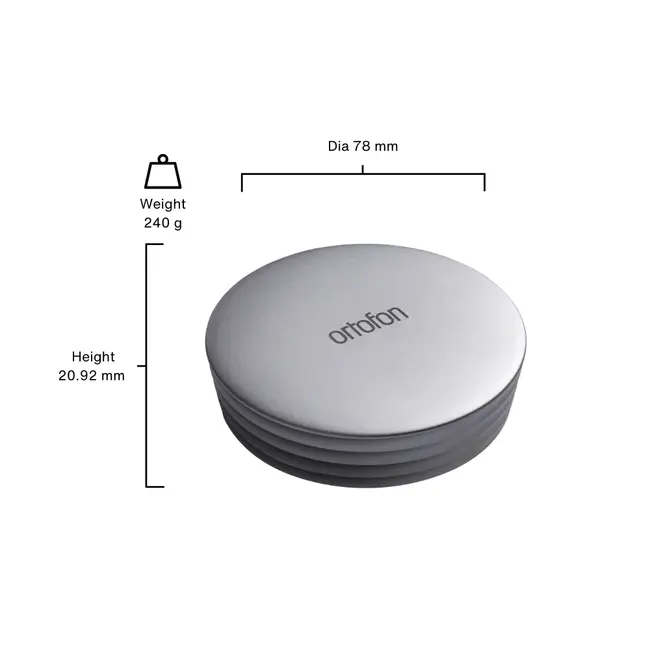 Ortofon Estabilizador para discos - Prateado - 240 g