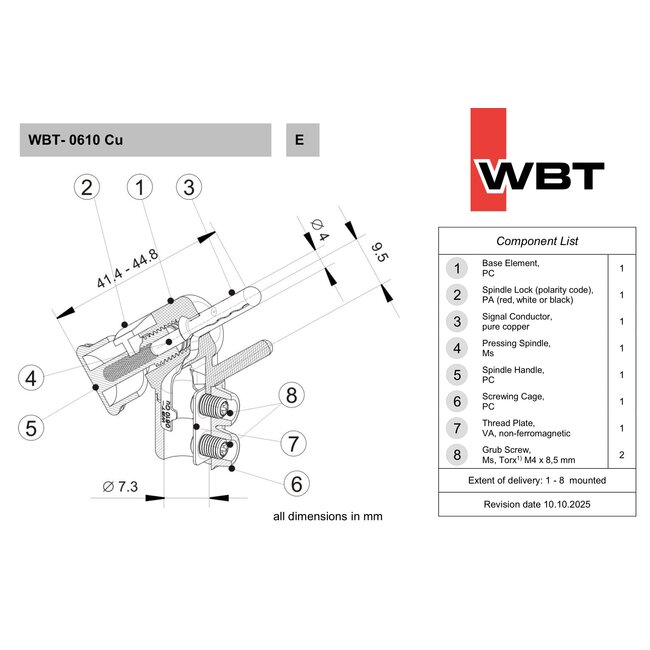 WBT 0610 Cu Safety Pin Bananenstecker