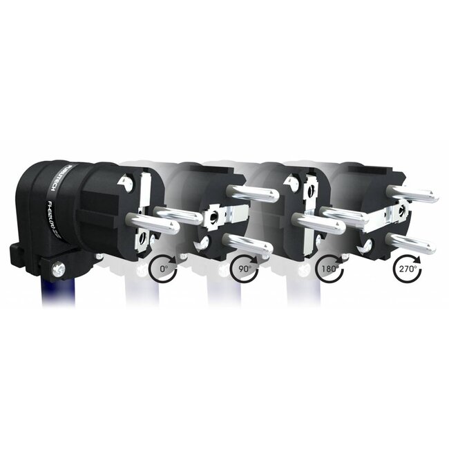 Furutech FI-E12L (Rhodium) Schuko-Stecker – High-End Winkelstecker