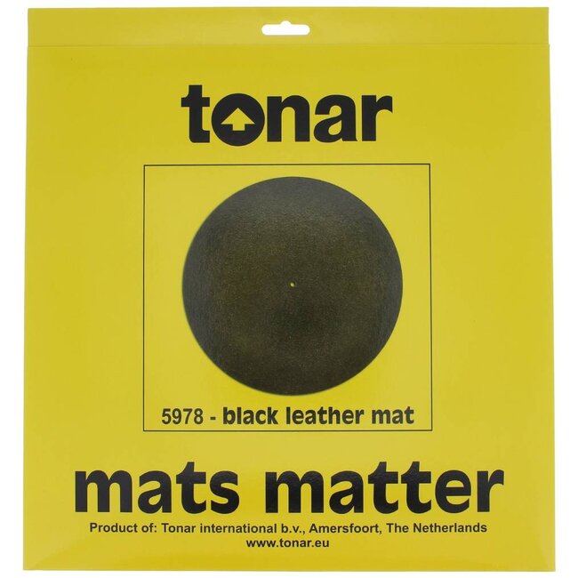 Tonar 5978 tapete de gira-discos em couro preto