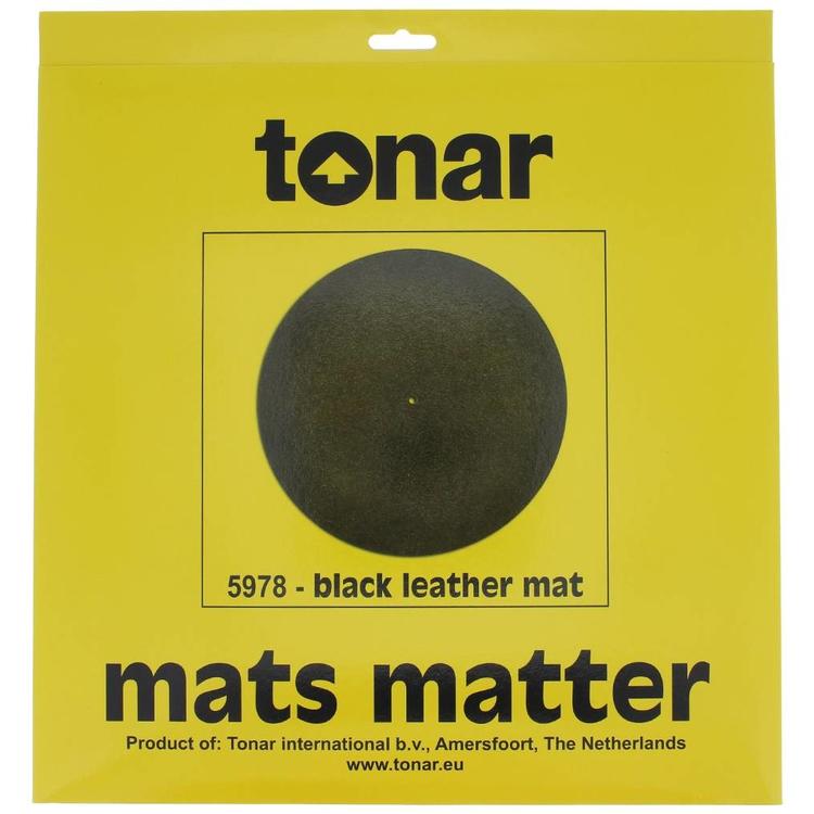 Tonar Tonar Zwart leder draaitafel mat