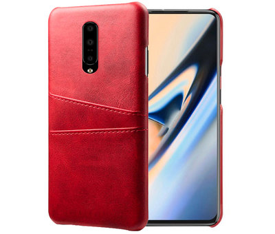 ProGuard OnePlus 7 Pro Case Slim Leather Card Holder Red