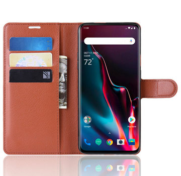 ProGuard OnePlus 7 Pro Hoesje Wallet Flip Case Bruin