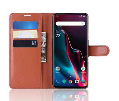 ProGuard OnePlus 7 Pro Hoesje Wallet Flip Case Bruin