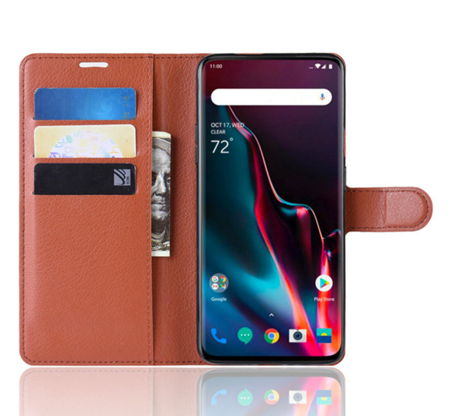 OnePlus 7 Pro Hoesje Wallet Flip Case Bruin