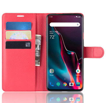ProGuard OnePlus 7 Pro Hoesje Wallet Flip Case Rood