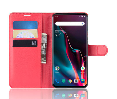 ProGuard OnePlus 7 Pro Hoesje Wallet Flip Case Rood