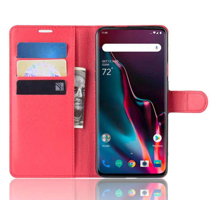 OnePlus 7 Pro Hoesje Wallet Flip Case Rood