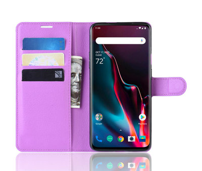 ProGuard OnePlus 7 Pro Hoesje Wallet Flip Case Paars