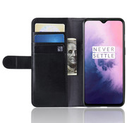 ProGuard OnePlus 7 Wallet Hoesje Echt Leder Zwart