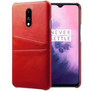 ProGuard OnePlus 7 Case Slim Leather Card Holder Red