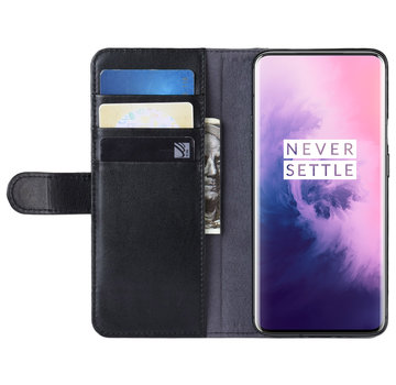 ProGuard OnePlus 7 Pro Geldbörsenetui Echtes Leder Schwarz