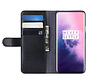 OnePlus 7 Pro Wallet Hoesje Echt Leder Zwart