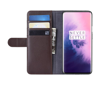 ProGuard OnePlus 7 Pro Geldbörsenetui Echtes Leder Braun