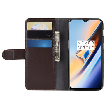 ProGuard OnePlus 6T Wallet Case Echtes Leder Braun
