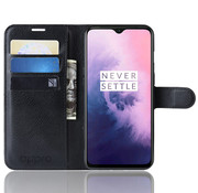 OPPRO OnePlus 7 Hoesje Wallet Flip Case Zwart