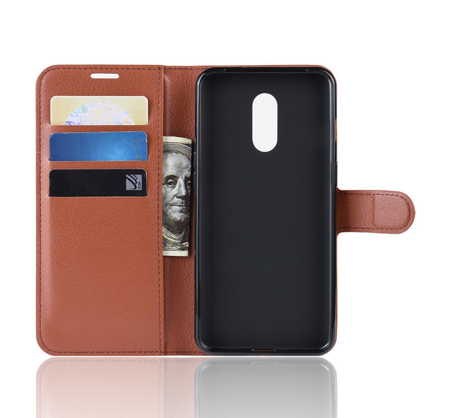 OnePlus 7 Wallet Flip Case Brown