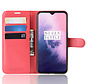 OnePlus 7 Hoesje Wallet Flip Case Rood