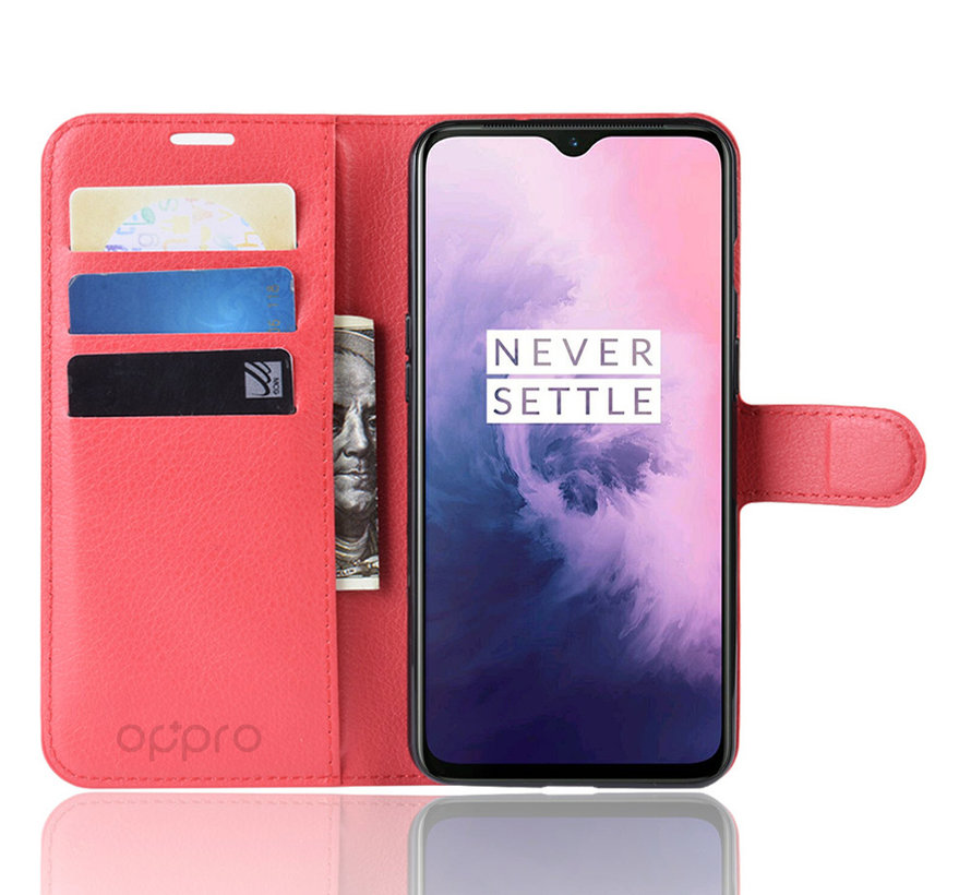 OnePlus 7 Wallet Flip Case Red