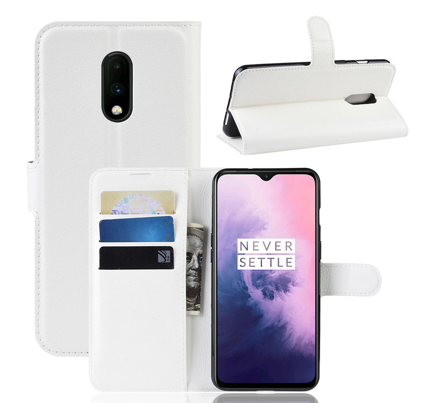 OnePlus 7 Hoesje Wallet Flip Case Wit