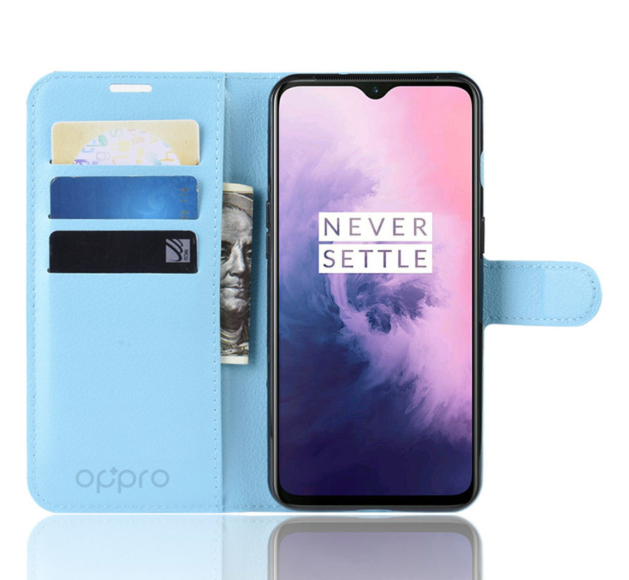 OnePlus 7 Hoesje Wallet Flip Case Blauw