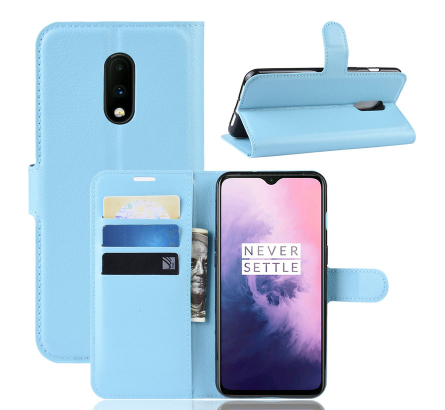 OnePlus 7 Hoesje Wallet Flip Case Blauw