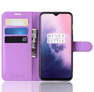 ProGuard OnePlus 7 Hoesje Wallet Flip Case Paars