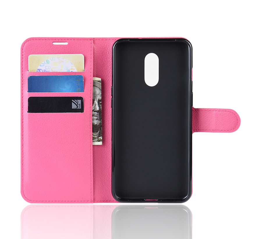 OnePlus 7 Hoesje Wallet Flip Case Roze