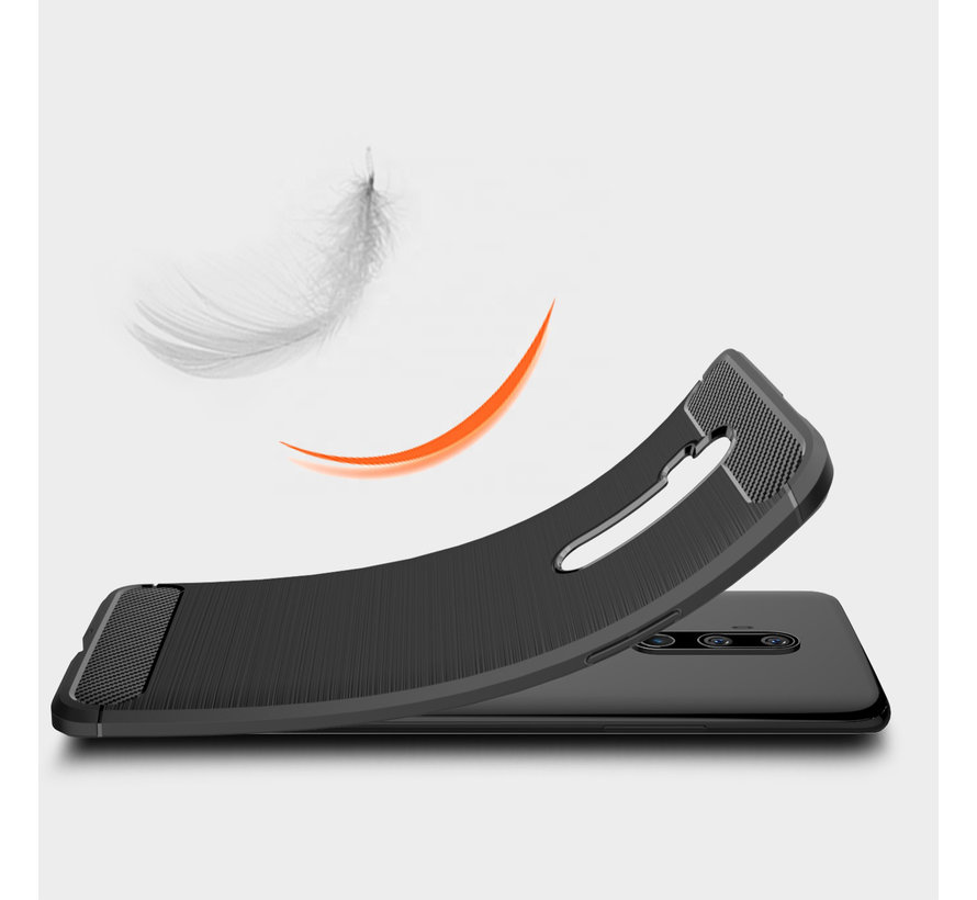 OnePlus 7T Pro Hoesje Brushed Carbon Zwart