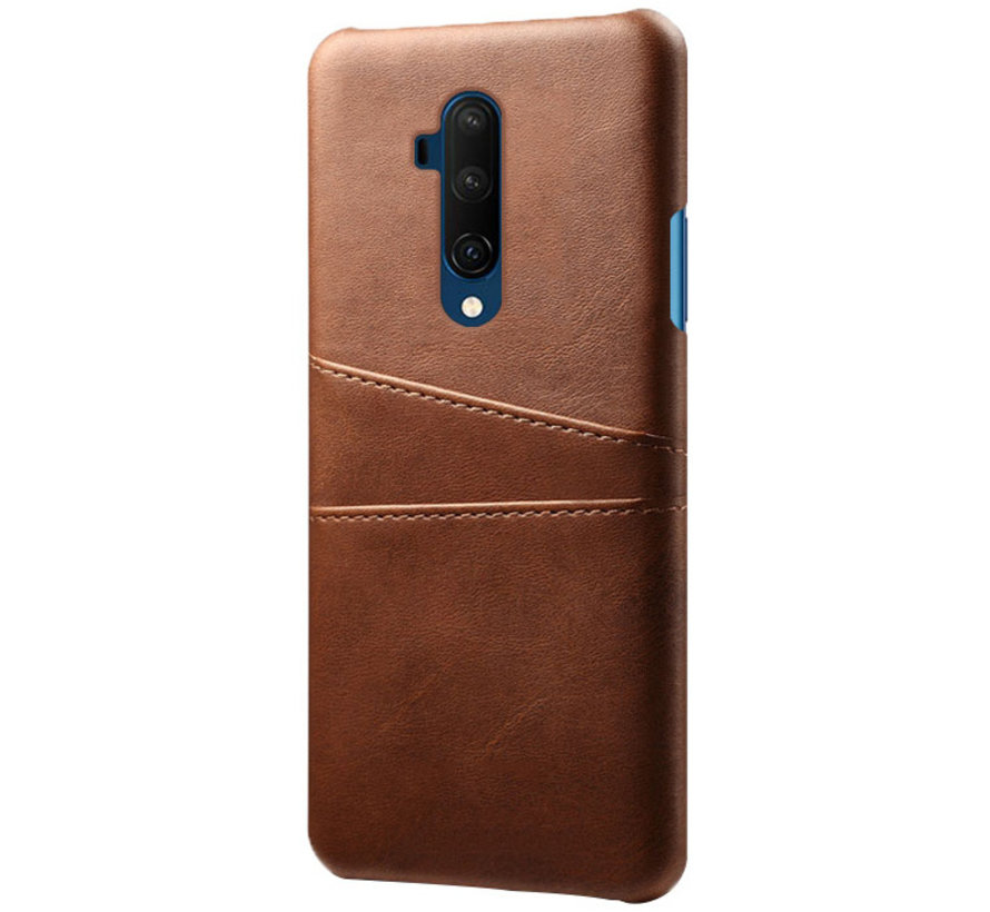 OnePlus 7T Pro Case Slim Leather Card Holder Brown