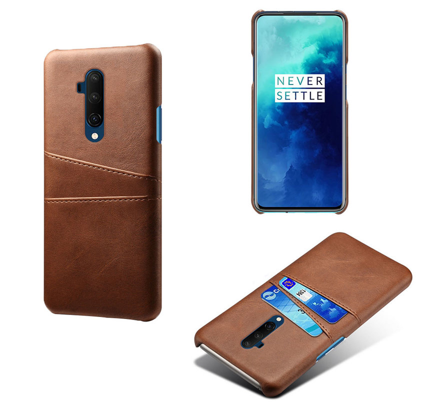 OnePlus 7T Pro Case Slim Leather Card Holder Brown