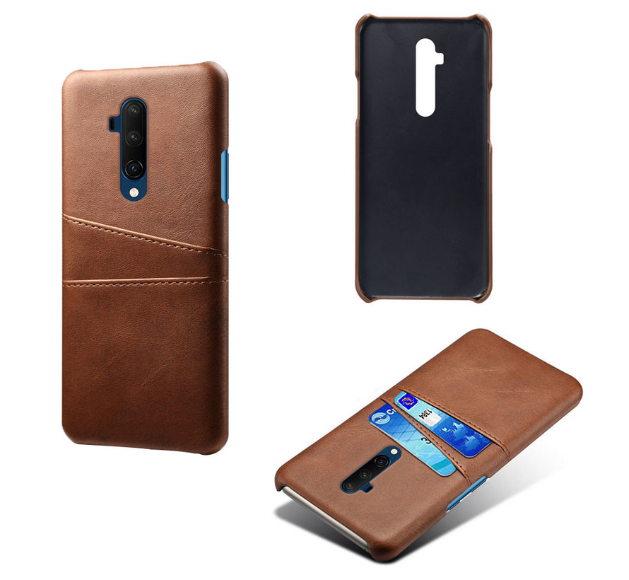 OnePlus 7T Pro Case Slim Leather Card Holder Brown