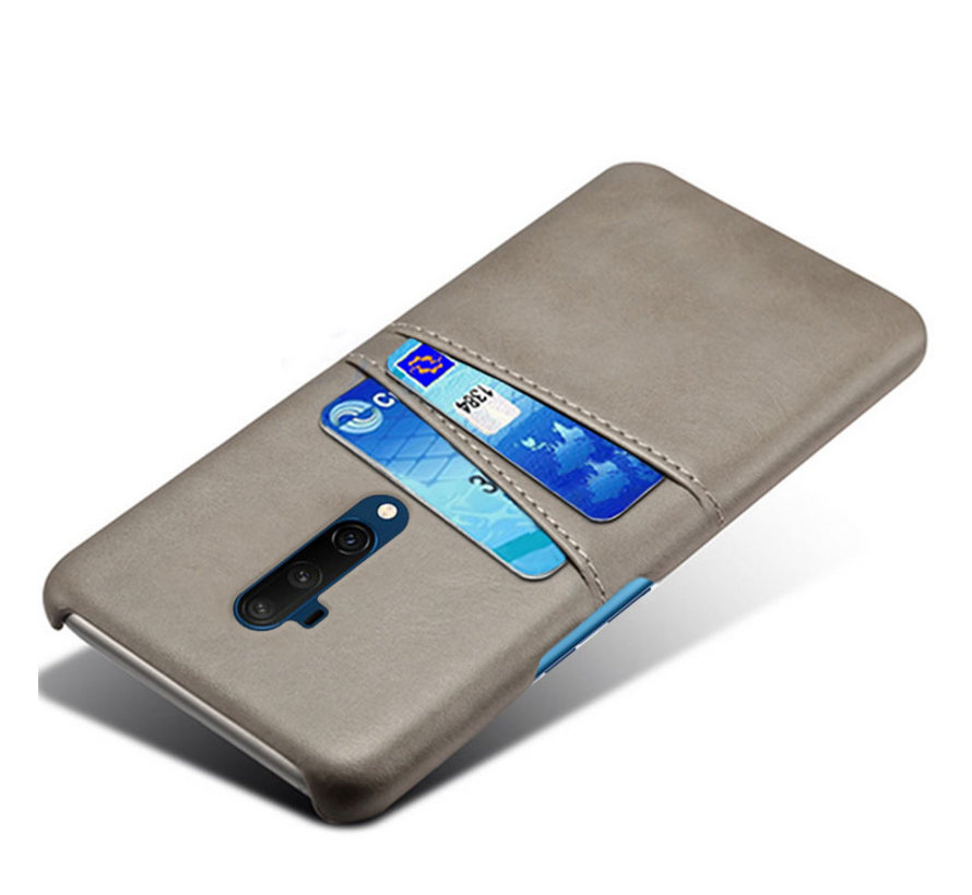 OnePlus 7T Pro Case Slim Leder Kartenhalter Grau