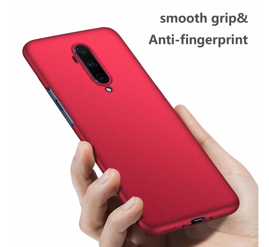 OnePlus 7T Pro Hoesje Ultra Slim Grip Texture Rood
