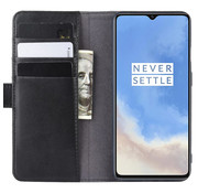 ProGuard OnePlus 7T Wallet Hoesje Echt Leder Zwart