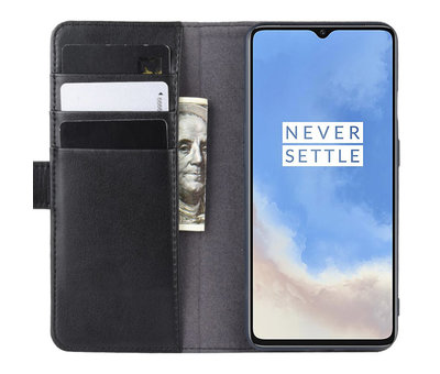 ProGuard OnePlus 7T Wallet Case Echtes Leder Schwarz